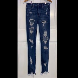AEO Super Hi-Rise Jegging Ripped